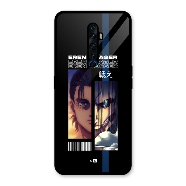 Eren Yeager Angry Glass Back Case for Oppo Reno2 Z