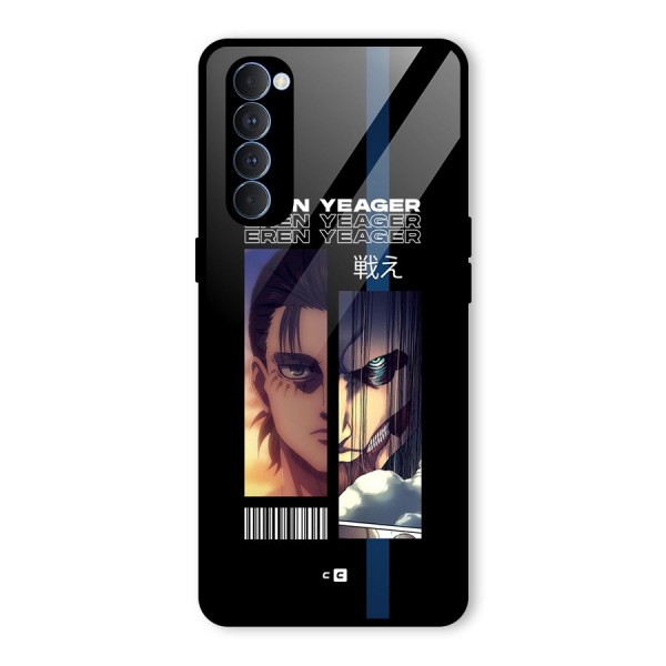 Eren Yeager Angry Glass Back Case for Oppo Reno4 Pro