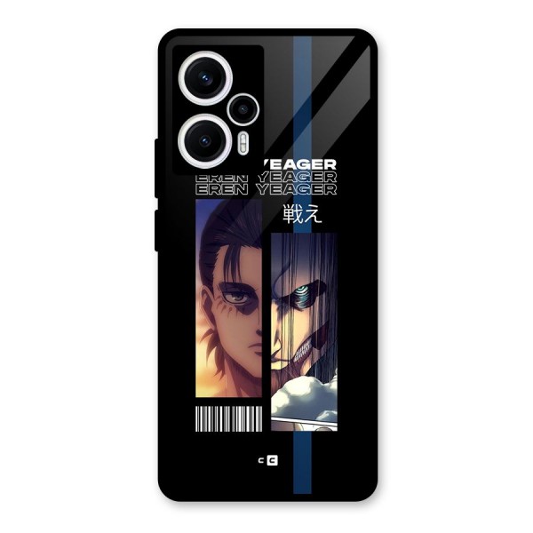 Eren Yeager Angry Glass Back Case for Poco F5