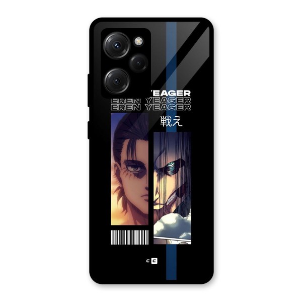 Eren Yeager Angry Glass Back Case for Poco X5 Pro