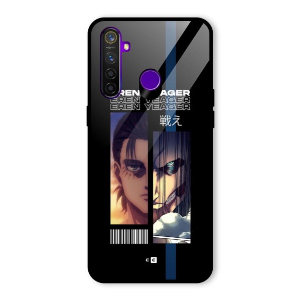 Eren Yeager Angry Glass Back Case for Realme 5 Pro