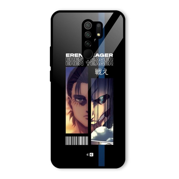 Eren Yeager Angry Glass Back Case for Redmi 9 Prime