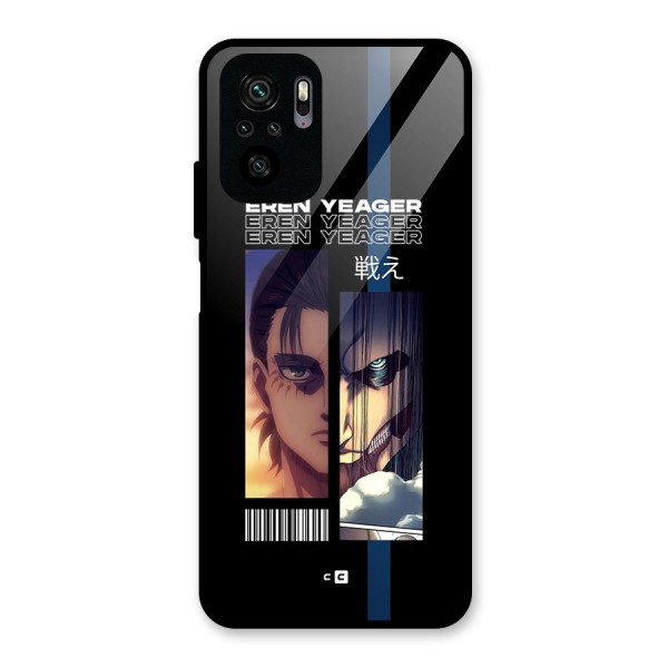 Eren Yeager Angry Glass Back Case for Redmi Note 10S