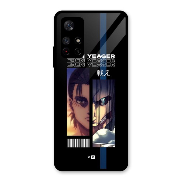 Eren Yeager Angry Glass Back Case for Redmi Note 11T 5G