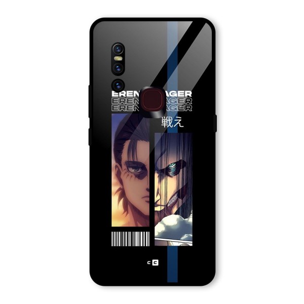 Eren Yeager Angry Glass Back Case for Vivo V15