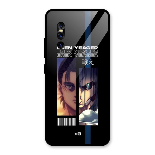 Eren Yeager Angry Glass Back Case for Vivo V15 Pro