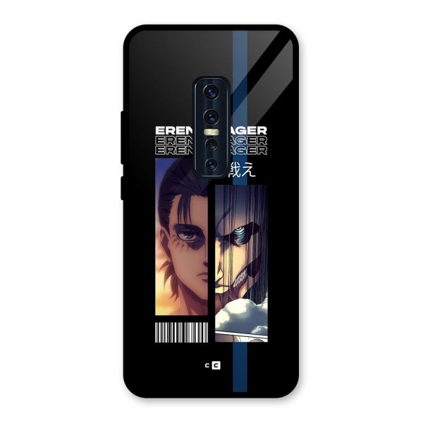 Eren Yeager Angry Glass Back Case for Vivo V17 Pro