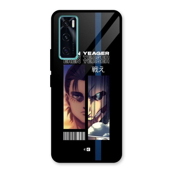 Eren Yeager Angry Glass Back Case for Vivo V20 SE