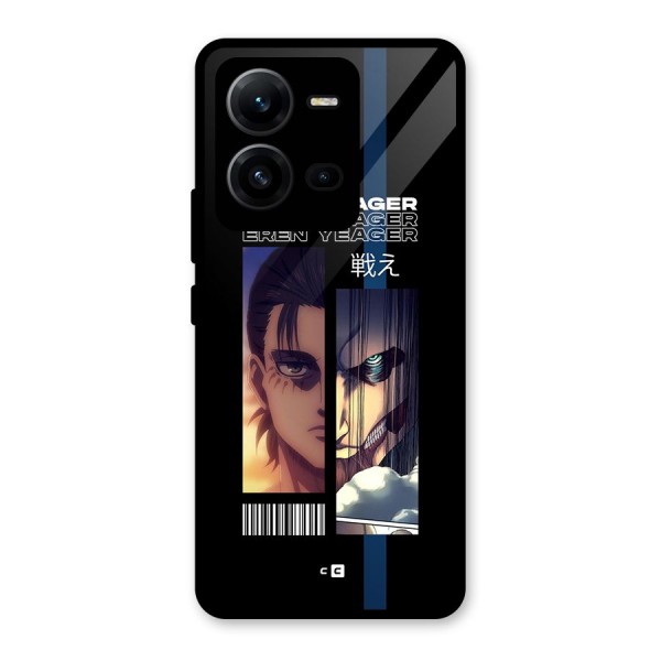 Eren Yeager Angry Glass Back Case for Vivo V25