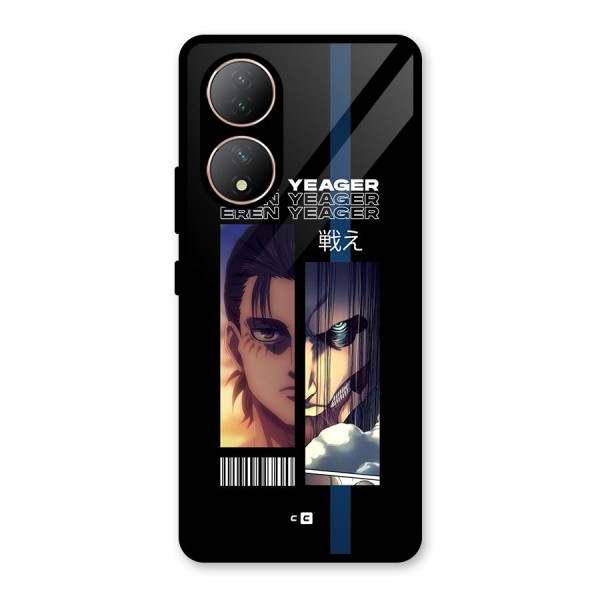 Eren Yeager Angry Glass Back Case for Vivo Y100A