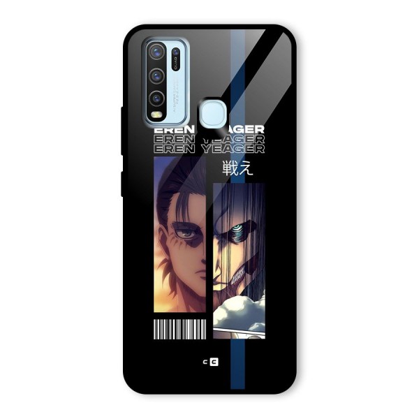 Eren Yeager Angry Glass Back Case for Vivo Y30