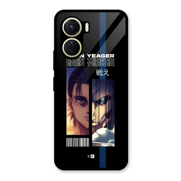 Eren Yeager Angry Glass Back Case for Vivo Y56