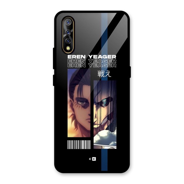 Eren Yeager Angry Glass Back Case for Vivo Z1x