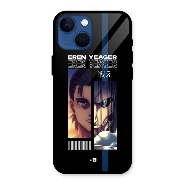 Eren Yeager Angry Glass Back Case for iPhone 13 Mini