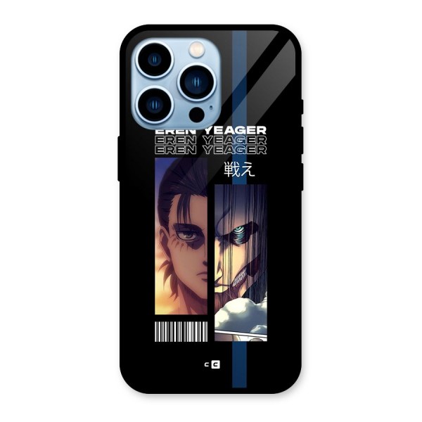 Eren Yeager Angry Glass Back Case for iPhone 13 Pro