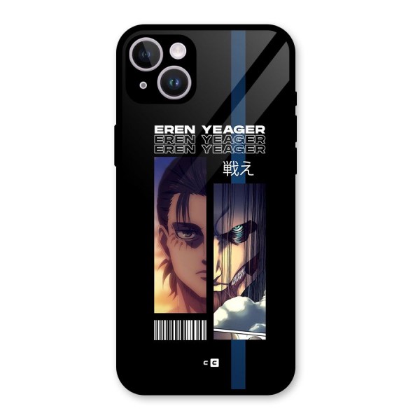 Eren Yeager Angry Glass Back Case for iPhone 14 Plus