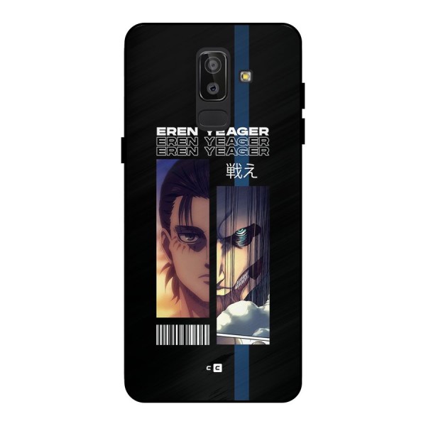 Eren Yeager Angry Metal Back Case for Galaxy J8