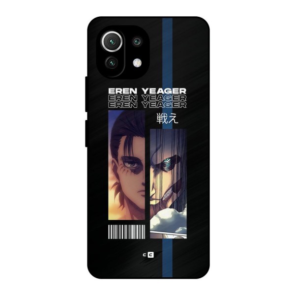 Eren Yeager Angry Metal Back Case for Mi 11 Lite