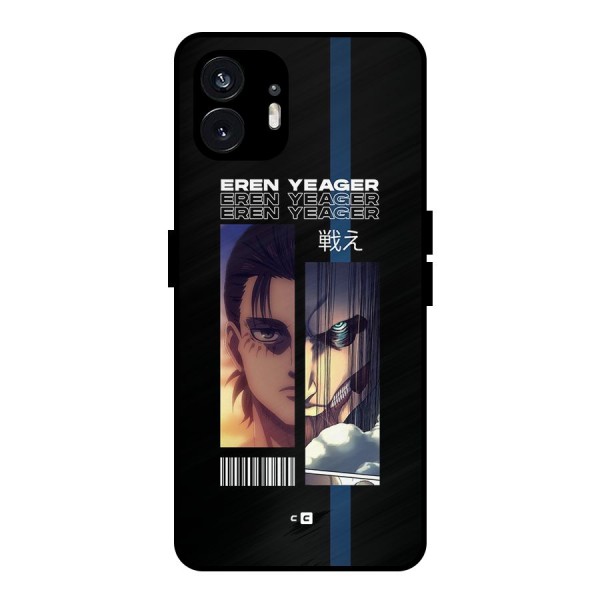 Eren Yeager Angry Metal Back Case for Nothing Phone 2