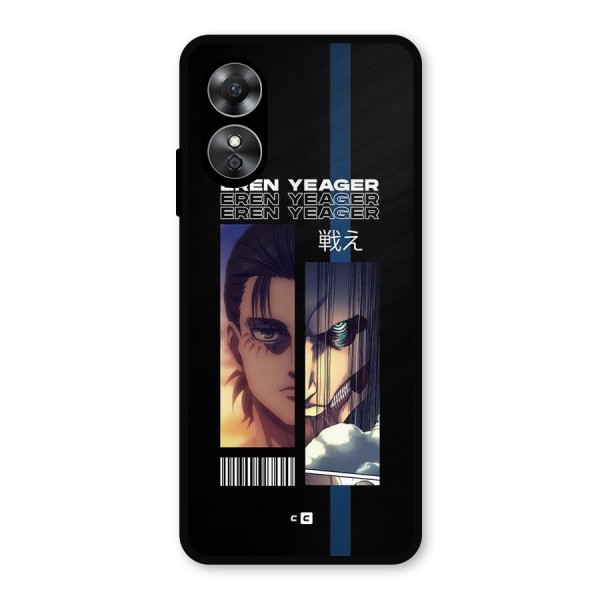 Eren Yeager Angry Metal Back Case for Oppo A17