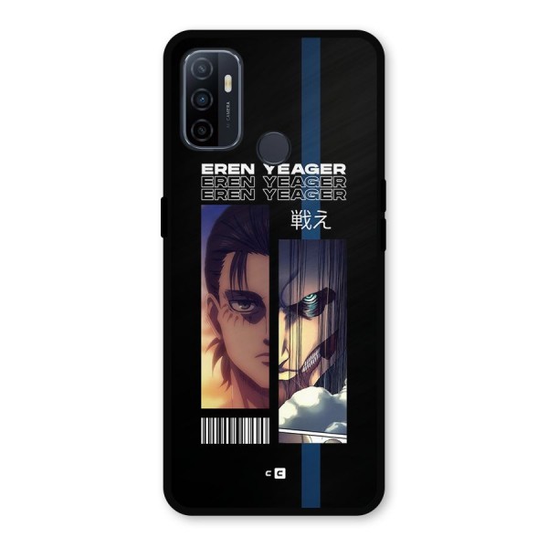 Eren Yeager Angry Metal Back Case for Oppo A53