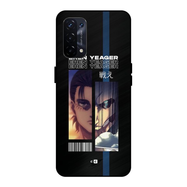 Eren Yeager Angry Metal Back Case for Oppo A74 5G