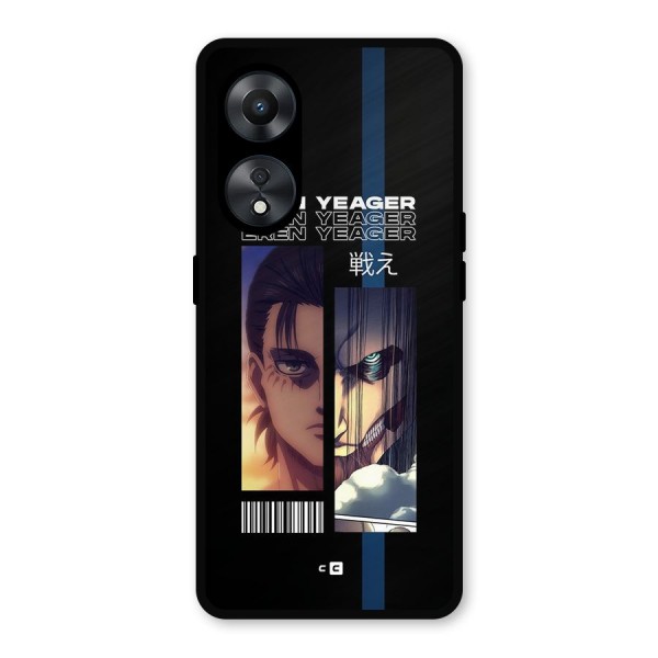 Eren Yeager Angry Metal Back Case for Oppo A78