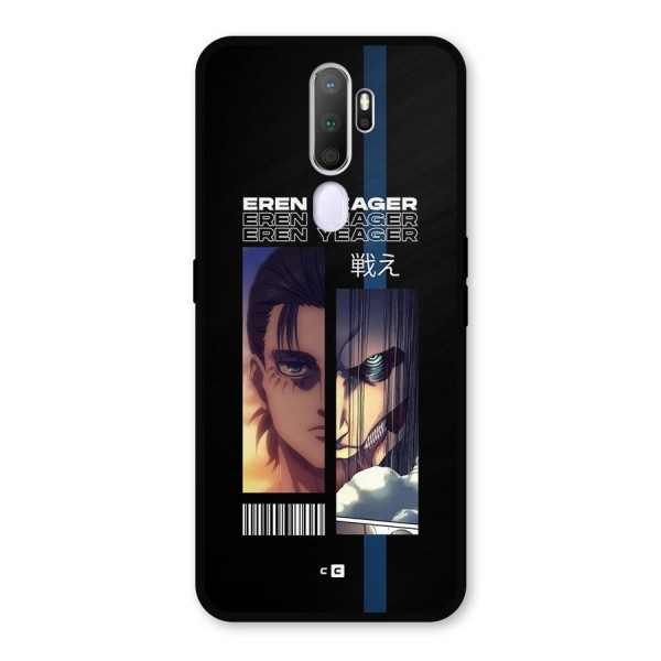 Eren Yeager Angry Metal Back Case for Oppo A9 (2020)