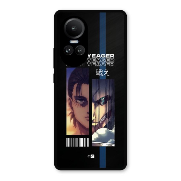 Eren Yeager Angry Metal Back Case for Oppo Reno10