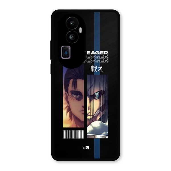 Eren Yeager Angry Metal Back Case for Oppo Reno10 Pro Plus