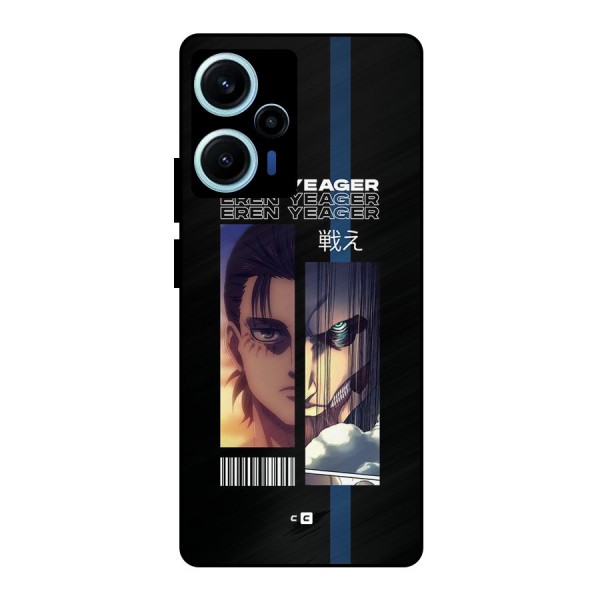 Eren Yeager Angry Metal Back Case for Poco F5