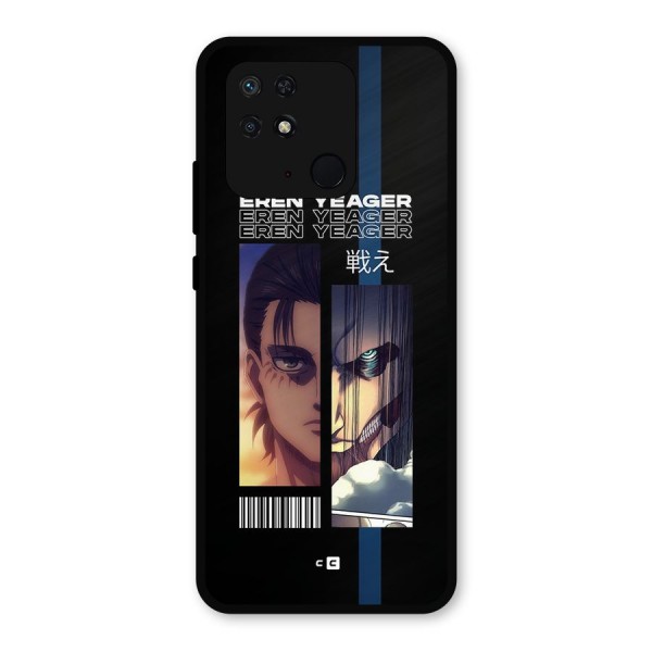 Eren Yeager Angry Metal Back Case for Redmi 10