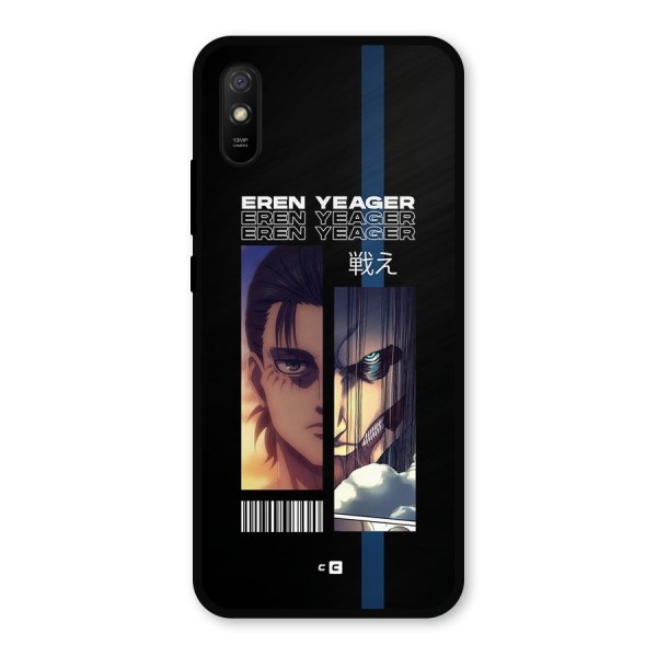 Eren Yeager Angry Metal Back Case for Redmi 9i