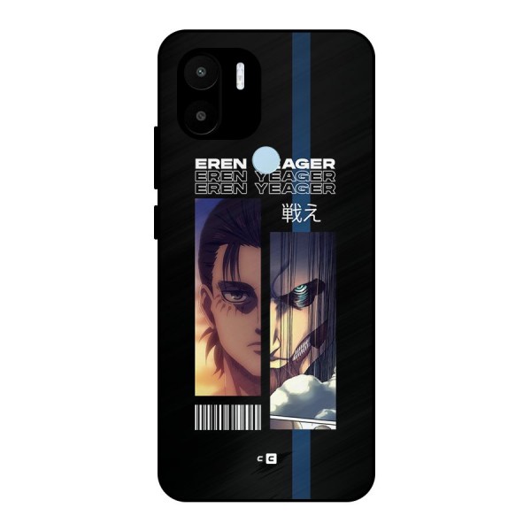 Eren Yeager Angry Metal Back Case for Redmi A1 Plus