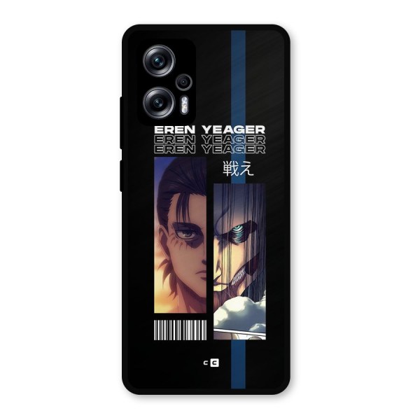 Eren Yeager Angry Metal Back Case for Redmi K50i