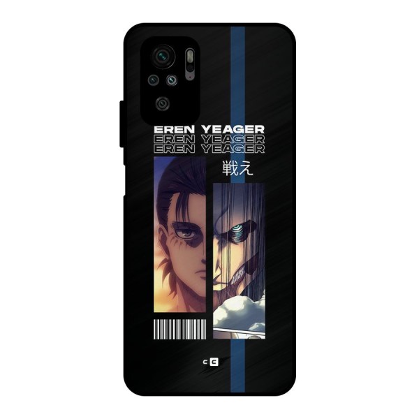 Eren Yeager Angry Metal Back Case for Redmi Note 10