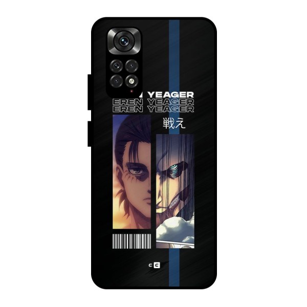Eren Yeager Angry Metal Back Case for Redmi Note 11 Pro