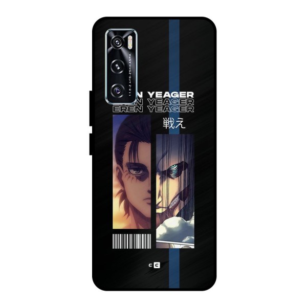 Eren Yeager Angry Metal Back Case for Vivo V20 SE