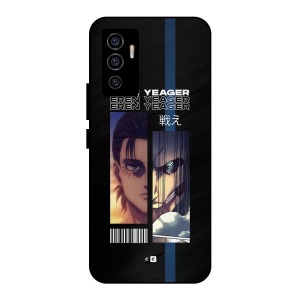 Eren Yeager Angry Metal Back Case for Vivo V23e