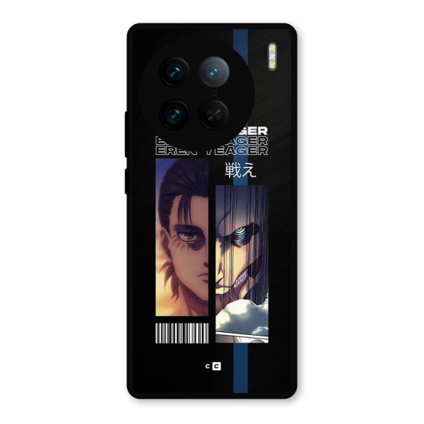 Eren Yeager Angry Metal Back Case for Vivo X90 Pro