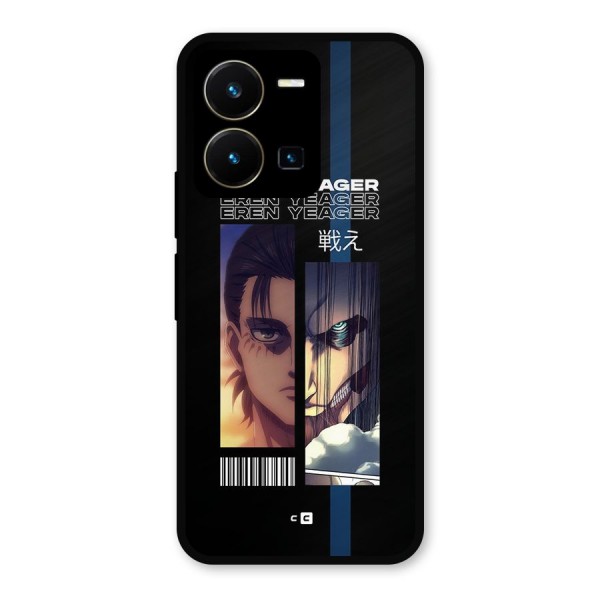 Eren Yeager Angry Metal Back Case for Vivo Y35