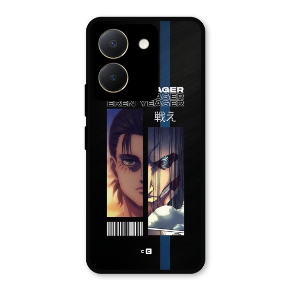 Eren Yeager Angry Metal Back Case for Vivo Y36