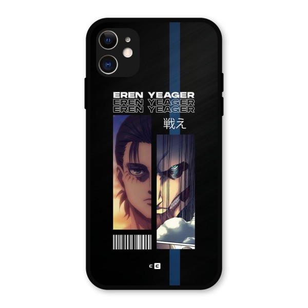 Eren Yeager Angry Metal Back Case for iPhone 11