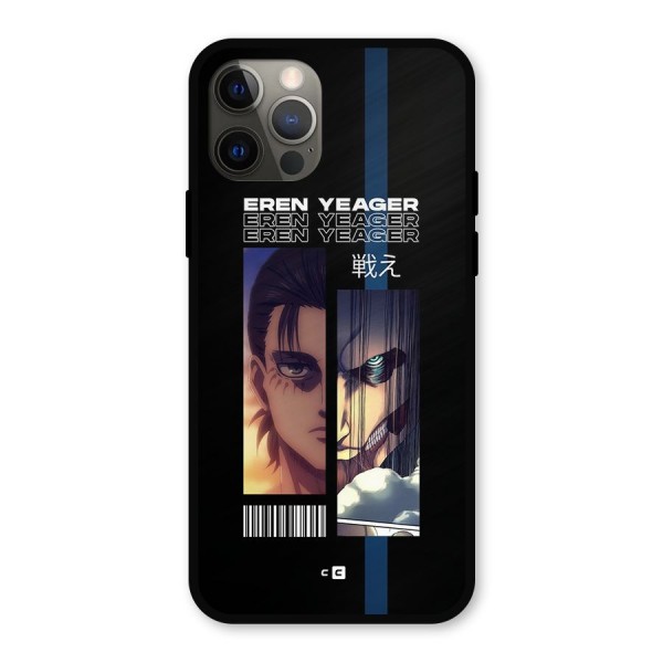 Eren Yeager Angry Metal Back Case for iPhone 12 Pro