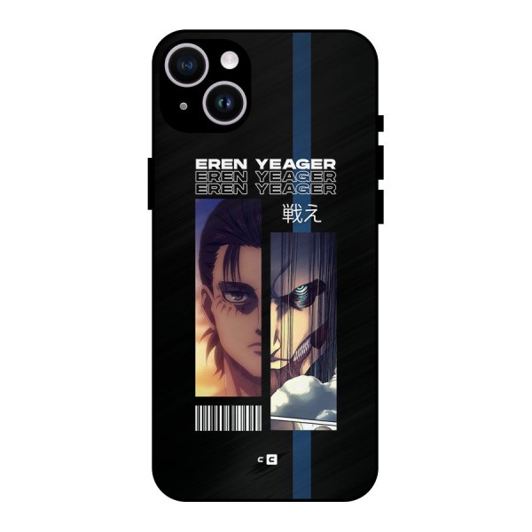 Eren Yeager Angry Metal Back Case for iPhone 14 Plus