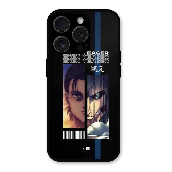 Eren Yeager Angry Metal Back Case for iPhone 15 Pro