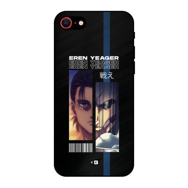Eren Yeager Angry Metal Back Case for iPhone 8
