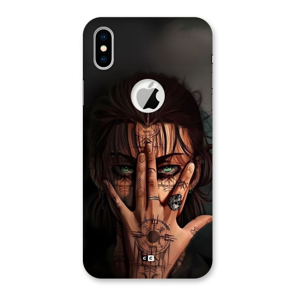 Eren Yeager Illustration Back Case for iPhone XS Logo Cut