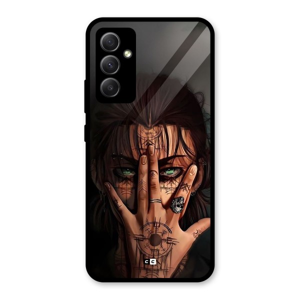 Eren Yeager Illustration Glass Back Case for Galaxy A34