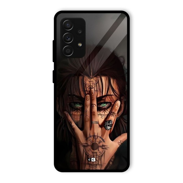 Eren Yeager Illustration Glass Back Case for Galaxy A53 5G